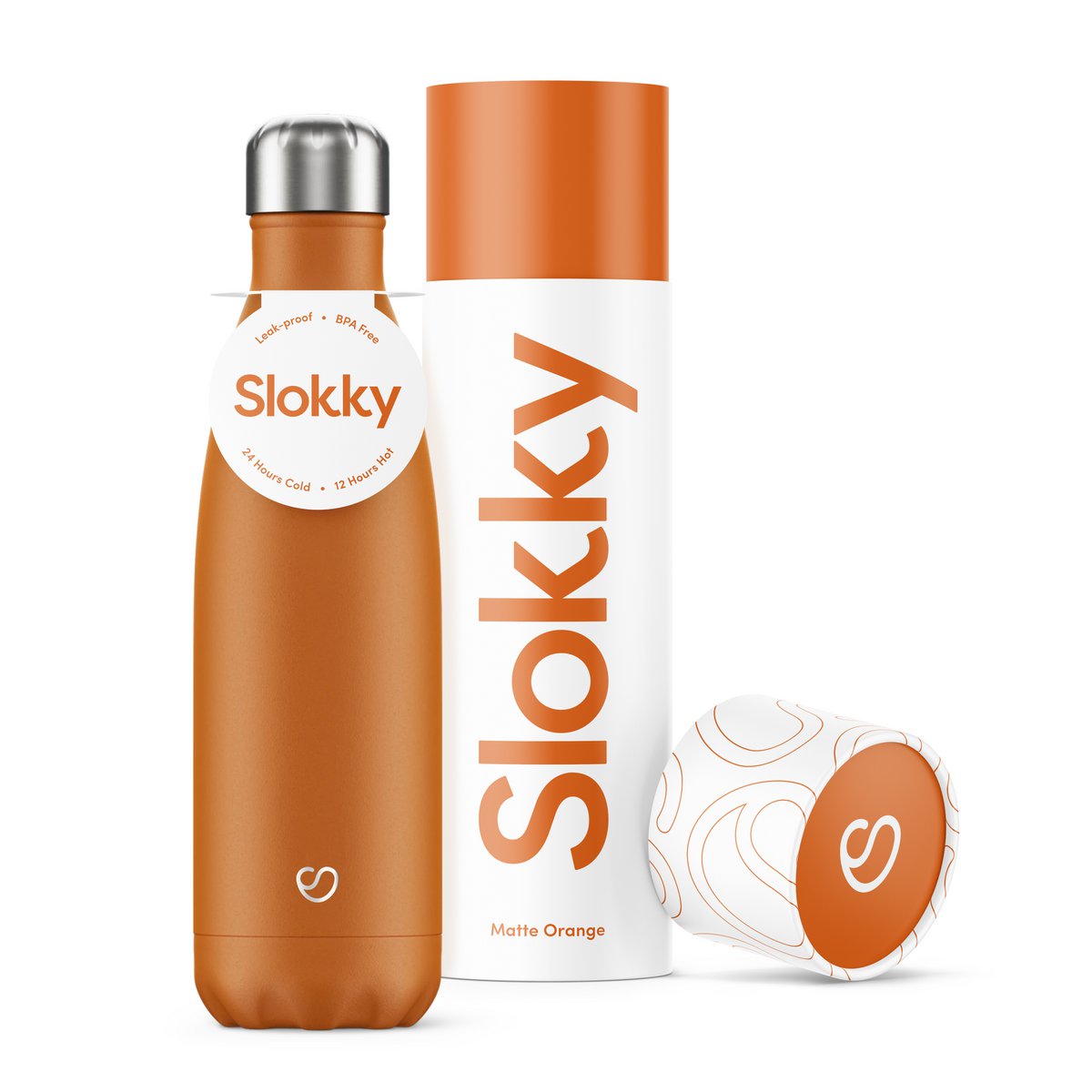 Slokky Matte Orange Bottle - 500ml