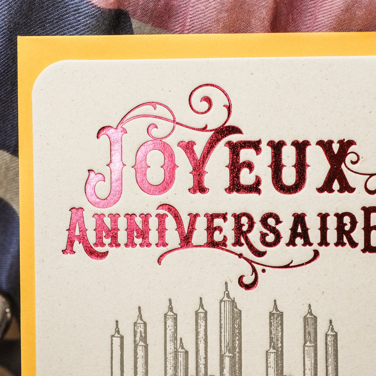 Happy Birthday Cake Letterpress-Karte, rot (mit Umschlag)