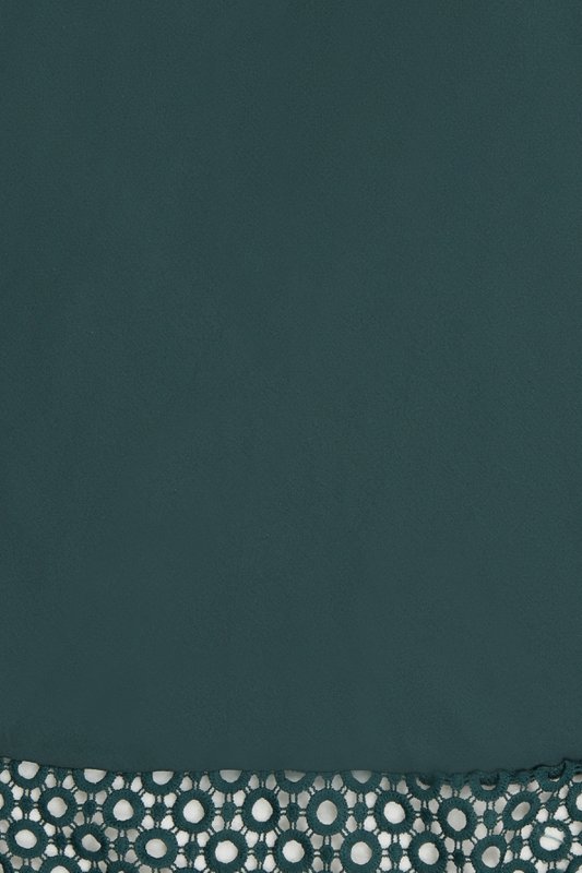 EU STOCK Tessa Lace Embroidered Sleeved Dress in Dark Green