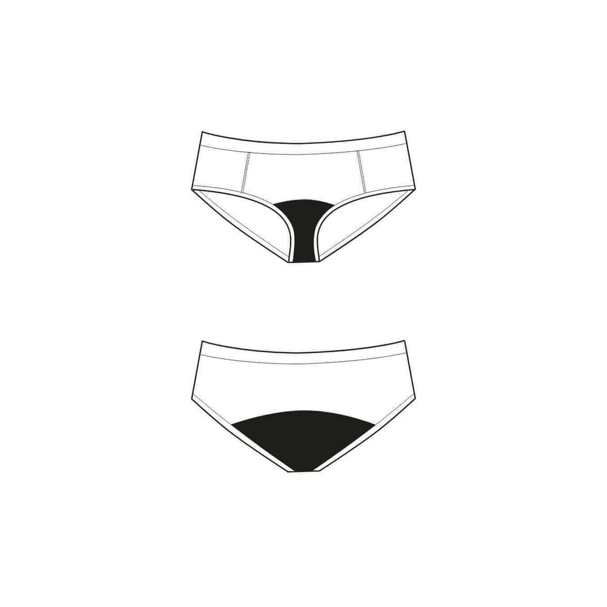 Pantalón menstrual hipster niña – absorción media (estampado cerezas)
