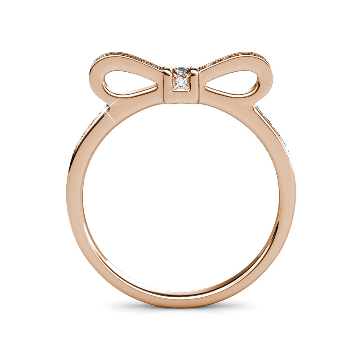 Ribbon Ring - Rosé gold and crystal