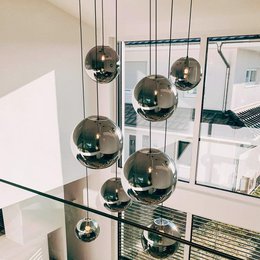 s.luce Orb glazen bol galerijlamp 500cm ophanging zwart