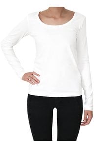 4412W | Damen Langarmshirt stretch - Naturweiss