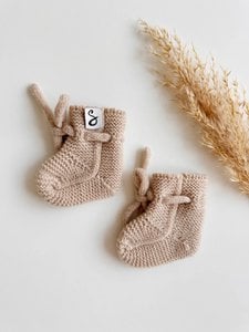 Merino Wol Sloffen Newborn - Sand