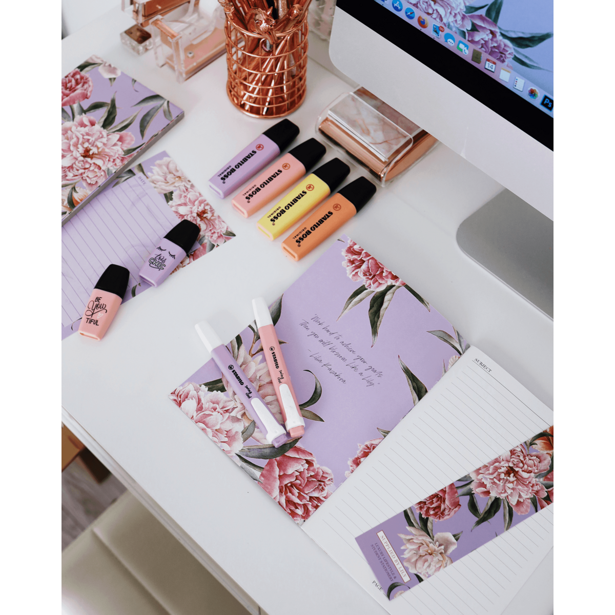 A5 Notebook in Luxurious Lilac Floral