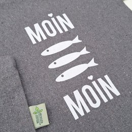 Bomuldstaske "Moin Moin Fish" lavet af genbrugsbomuld