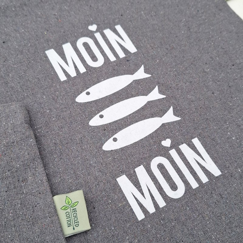Bomuldstaske "Moin Moin Fish" lavet af genbrugsbomuld