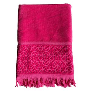Plain velvet bath towel Romance fuschia 90x170