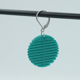 Circular drop earrings in various colors including gold, jade green, dark red, galaxy blue, white, melon yellow, magenta, turquoise, orange, red, galaxy purple, and black. The earrings feature a textured, ribbed design.
