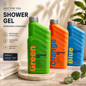 1000ml douchegel “only for real men NEON” in busje
