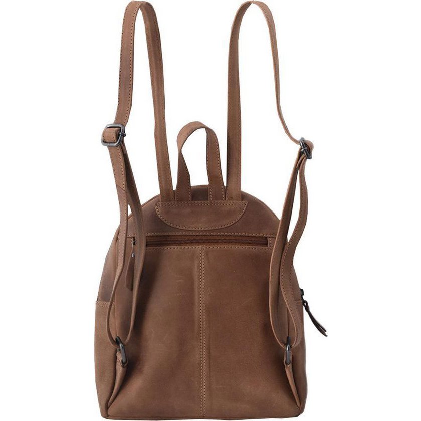 Backpack Ladies con crofone in pelle marrone chiaro - zaino in pelle di lusso con stampa di coccodrilli, una combinazione perfetta di stile e funzionalità per l'uso quotidiano.