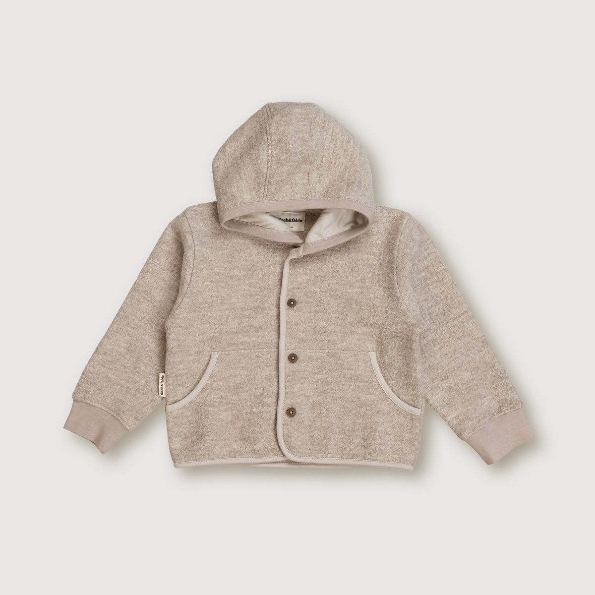 Kapuzenjacke aus Wolle – Sand