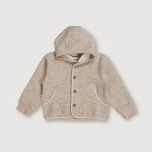 Wollen jack met capuchon - Zand