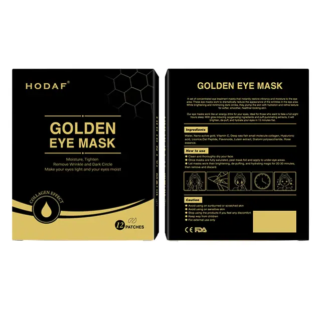 Maschera per occhi dorata 12 pezzi