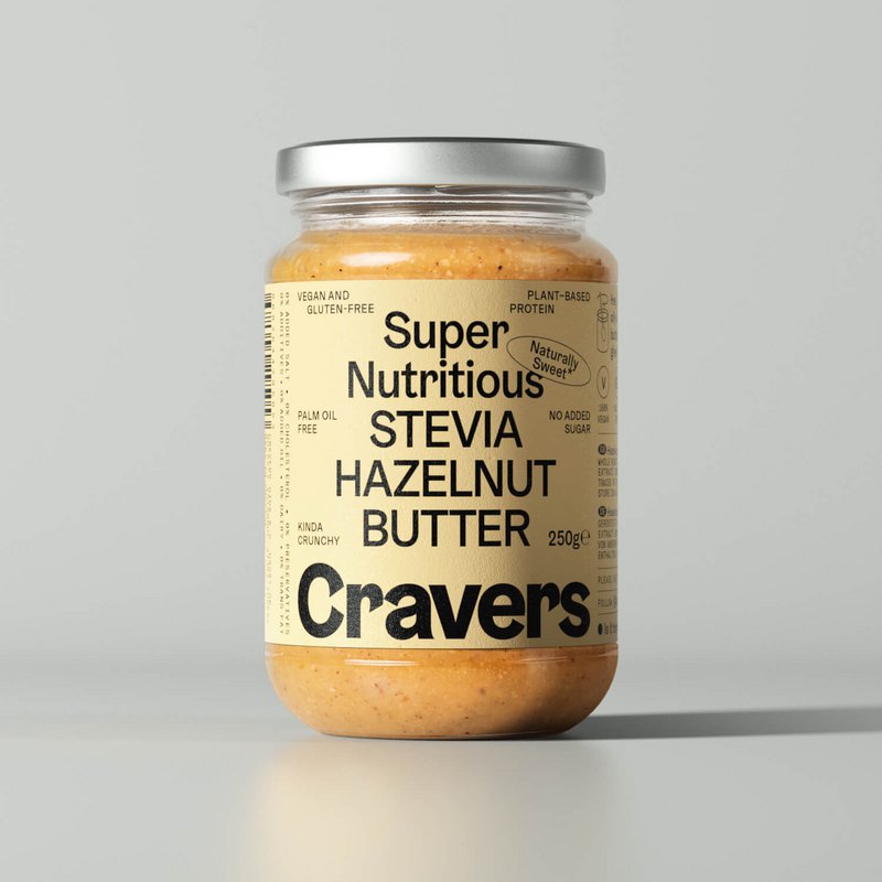 Stevia hasselnøddesmør, 6 glas, 250 g