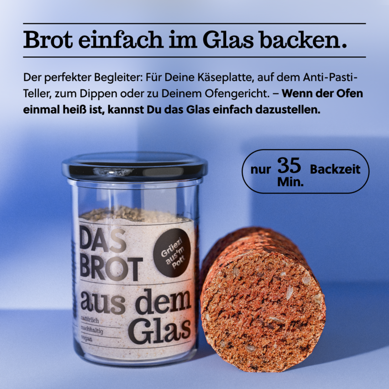 Bread baking mix in the glass "Grüezi Aus'm Pott" (200 g)