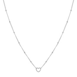 Open heart charm necklace available in silver and gold for adults and children.