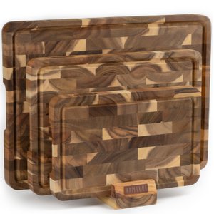Acacia Cutting Board Set of 3 | Premium Wooden Boards | Gift Ready Kitchen Set