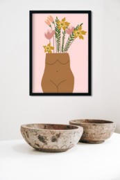 Print - Vilde blomster kvindekrop