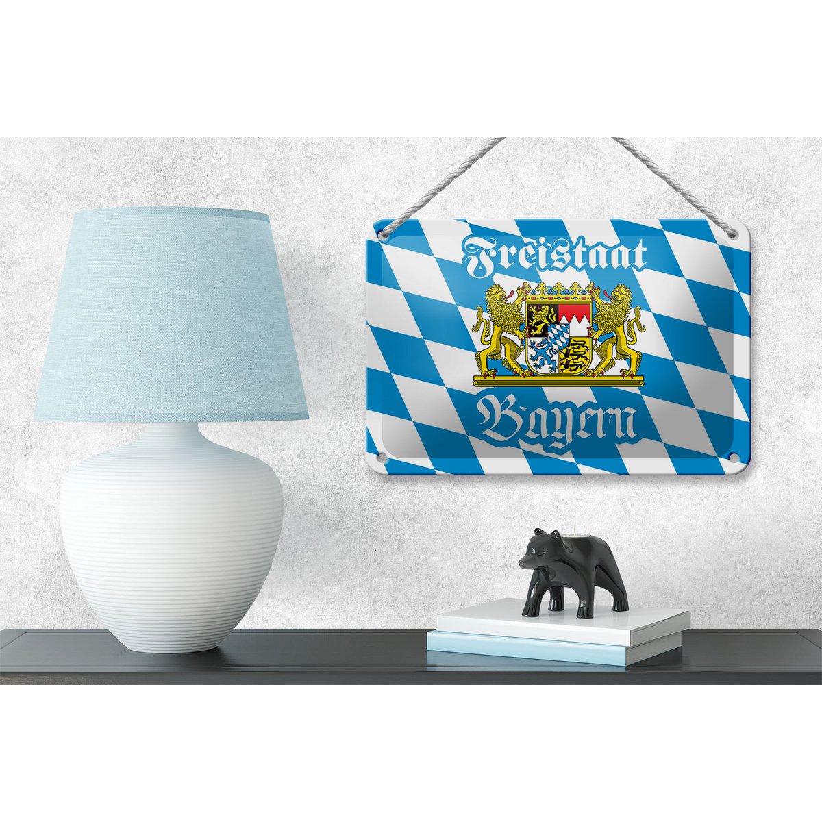 Tin sign Bavaria 18x12cm Free State of Bavaria coat of arms decoration