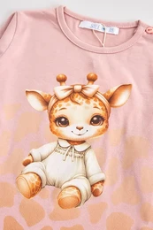 Pijama de algodón para bebé, 2 piezas, jirafa