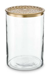 Vase with Metal Lid Gold 12.5x19cm