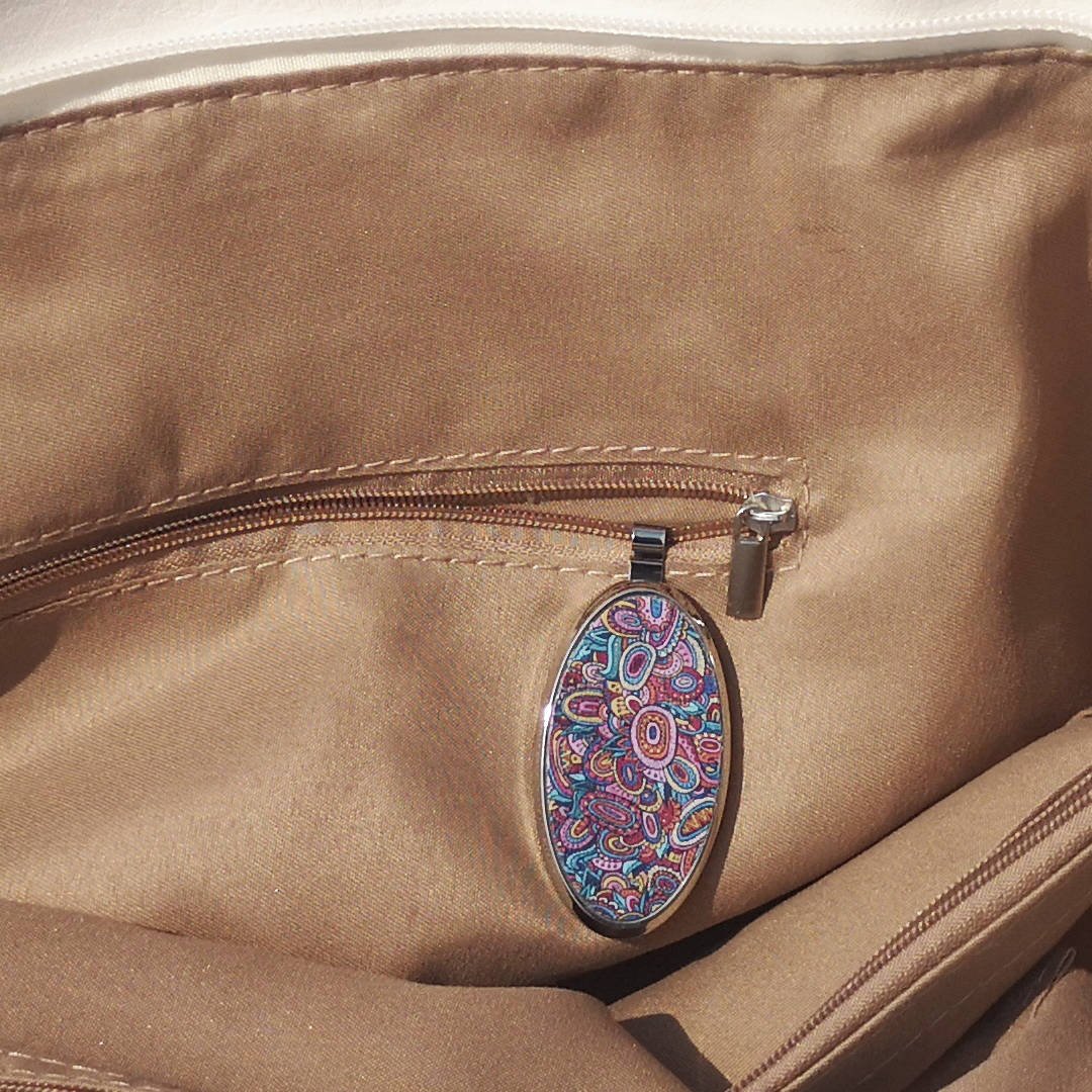Boho Doodle : Designer Magnetic Phone & Key Holder, for purse, car, home