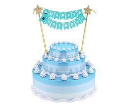 Cake Topper - Happy Birthday - Flaggen - Blau