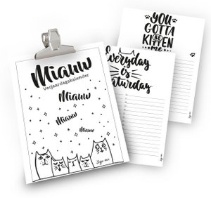 A4 cats birthday calendar