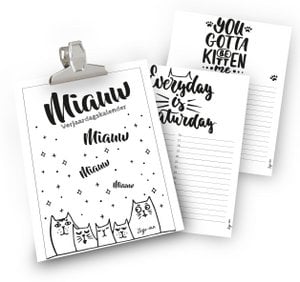 A4 cats birthday calendar