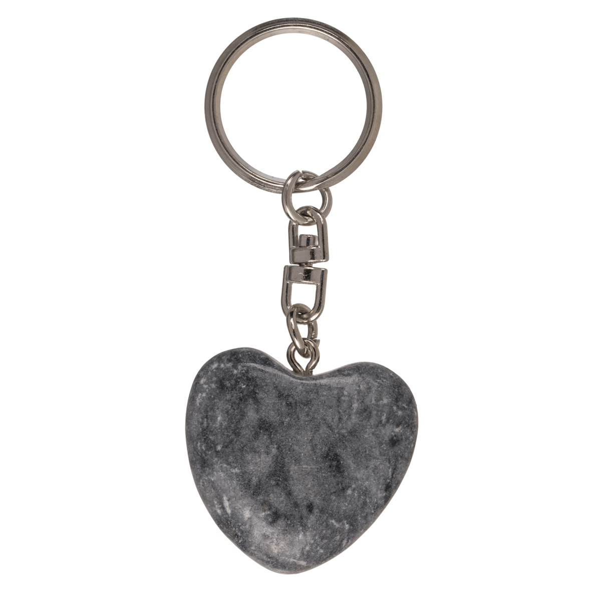 Metal Keychain, Worry Heart Natural Stones,