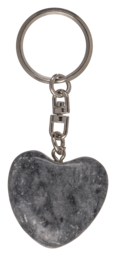 Metal Keychain, Worry Heart Natural Stones,