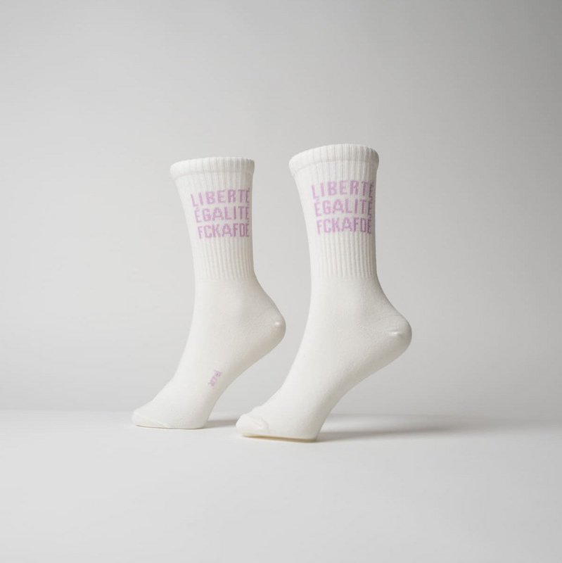 FCKAFDÉ Statement sokker - creme & lavendel