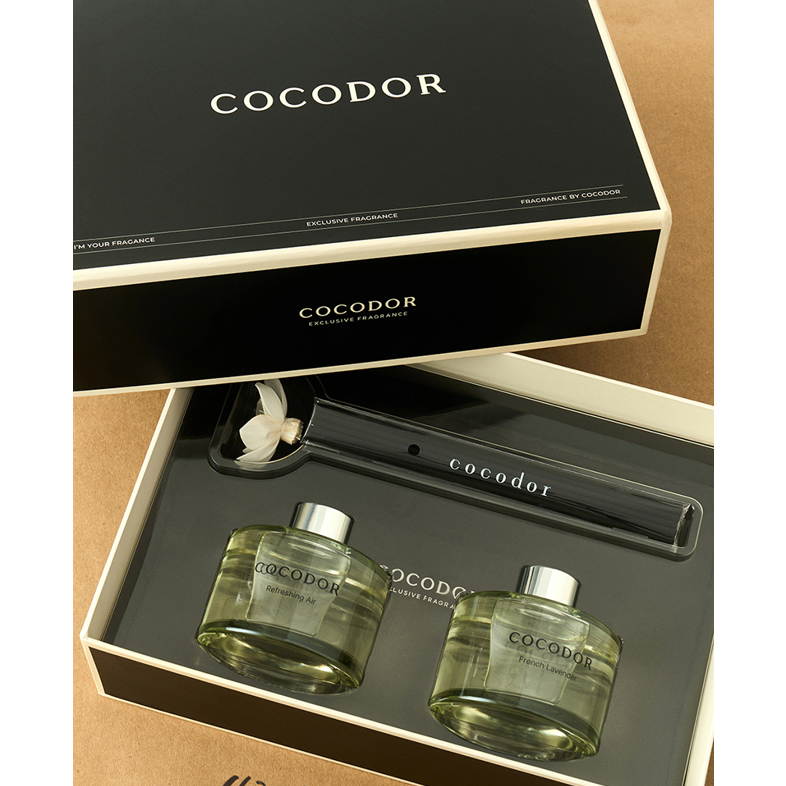 Set de regalo Cocodor | 2 difusores: Difusor Black Edition 200ml + Flor Blanca 200ml
