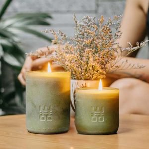 WOO Sustainable Scented Lucky Candle | Upcycled Wine Bottle | 60 Hr Burn Time