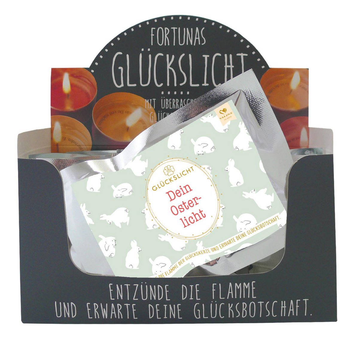 La lumière porte-bonheur de Fortuna / Votre lumière / Votre lumière de Pâques / Illustrée de doux lapins de Pâques