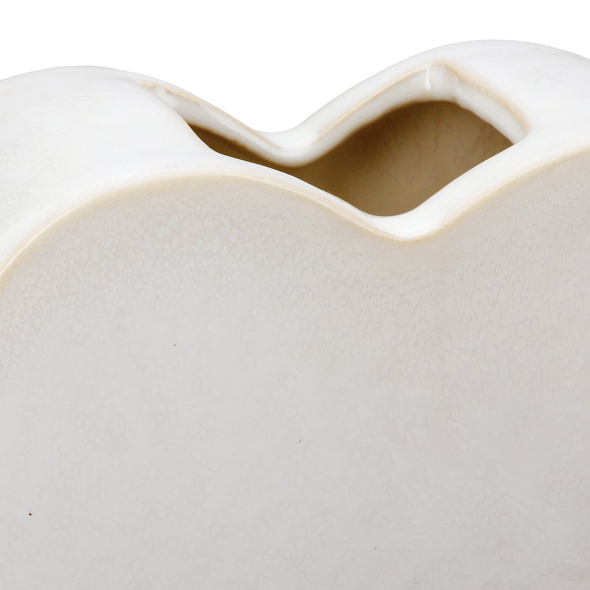 Vase Herz Heart glasiert weiß, H.14 cm
