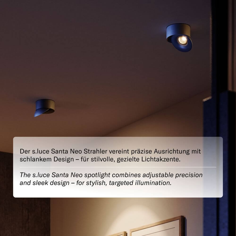 s.luce Santa Neo LED-Deckenstrahler schwenkbar & dimmbar