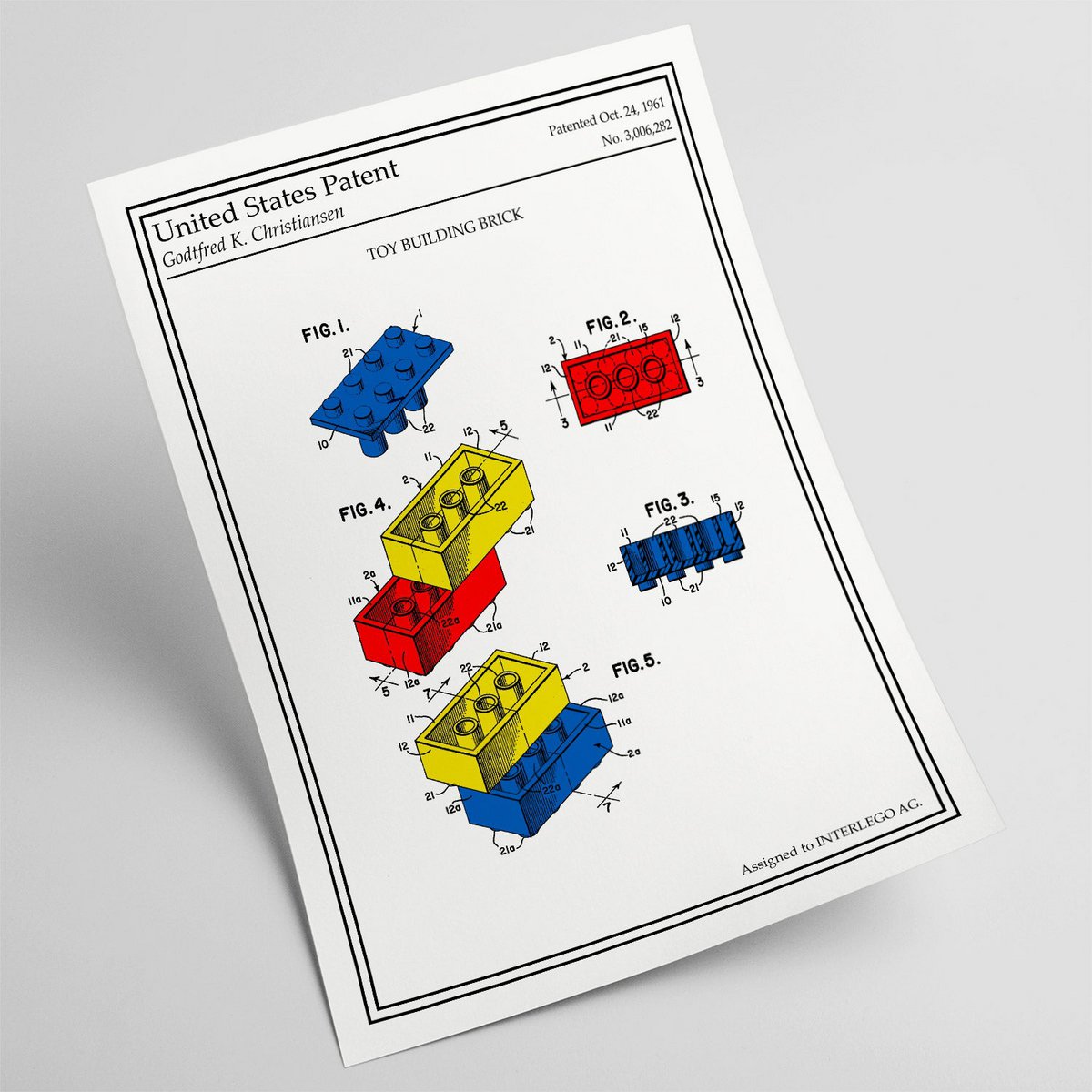 Lego Klodser Farve Patent Plakat