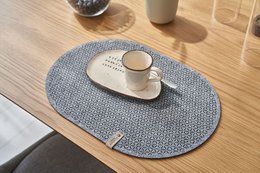 Mantel individual de fieltro ovalado STELLE gris