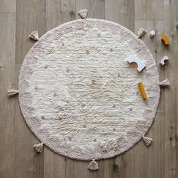 MALLEN children's round rug with polka dots