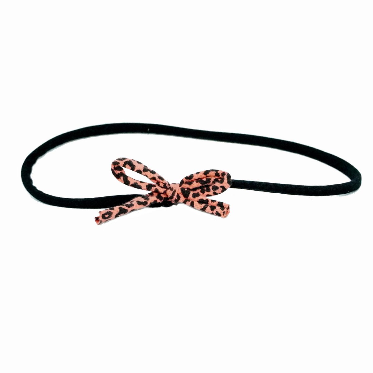 Baby headband panther knot bow Soft Elas coral OK 4173