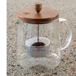 Teiera con Coperchio in Legno e Infusore Removibile 1L