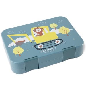 Kinderlunchbox met vakken, lunchbox, bentobox - aap blauw