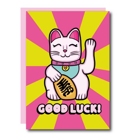 Good Luck! Cat Greeting Card 