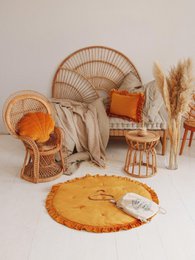 Mata Soft Velvet z Falbanką „Musztarda”