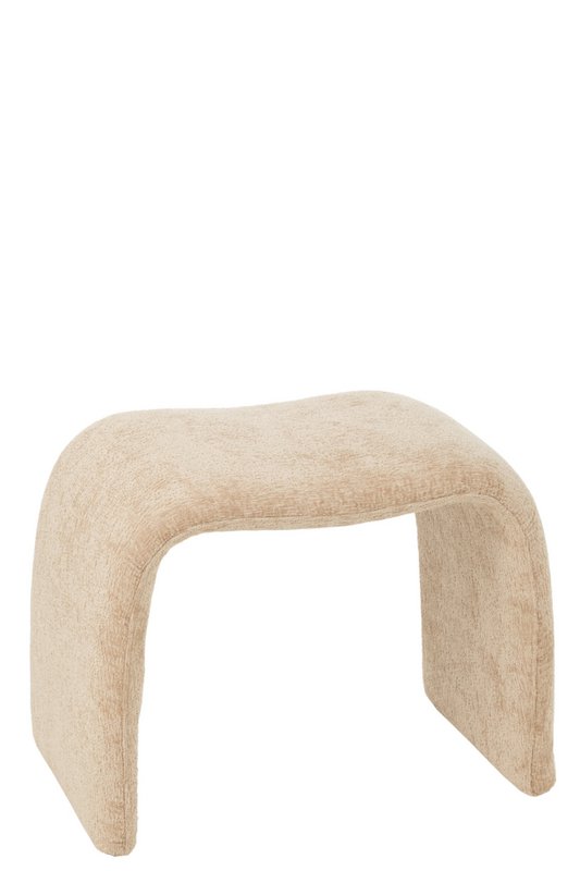 J-Line skammel N form - tekstil - beige