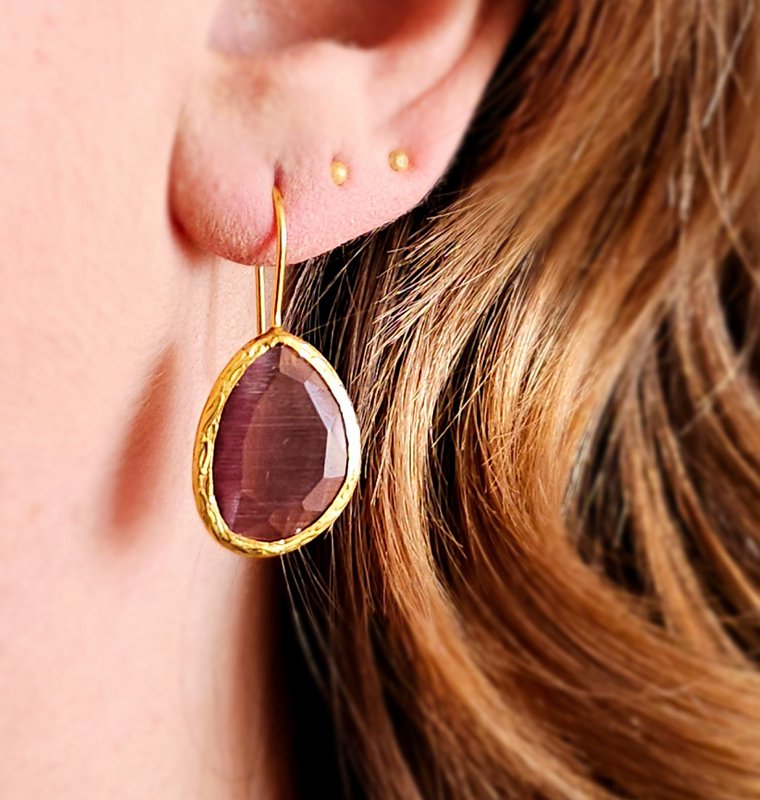Glowdrop earring, Aubergine Medium