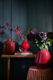 Vase Metal Dark Red 32cm