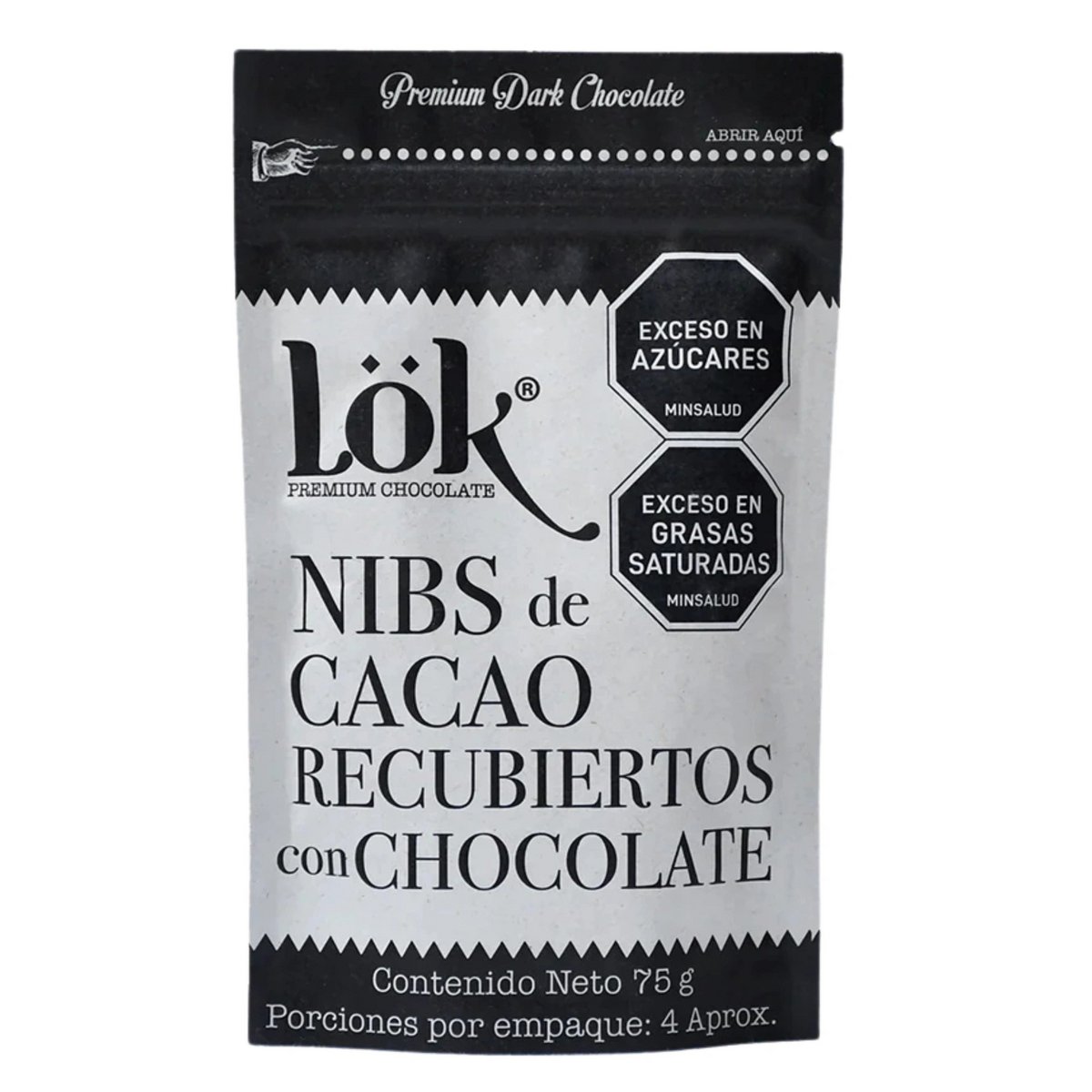 Cacao Nibs Covered with Dark Chocolate | 60% Cacao | 75g